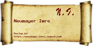 Neumayer Imre névjegykártya
